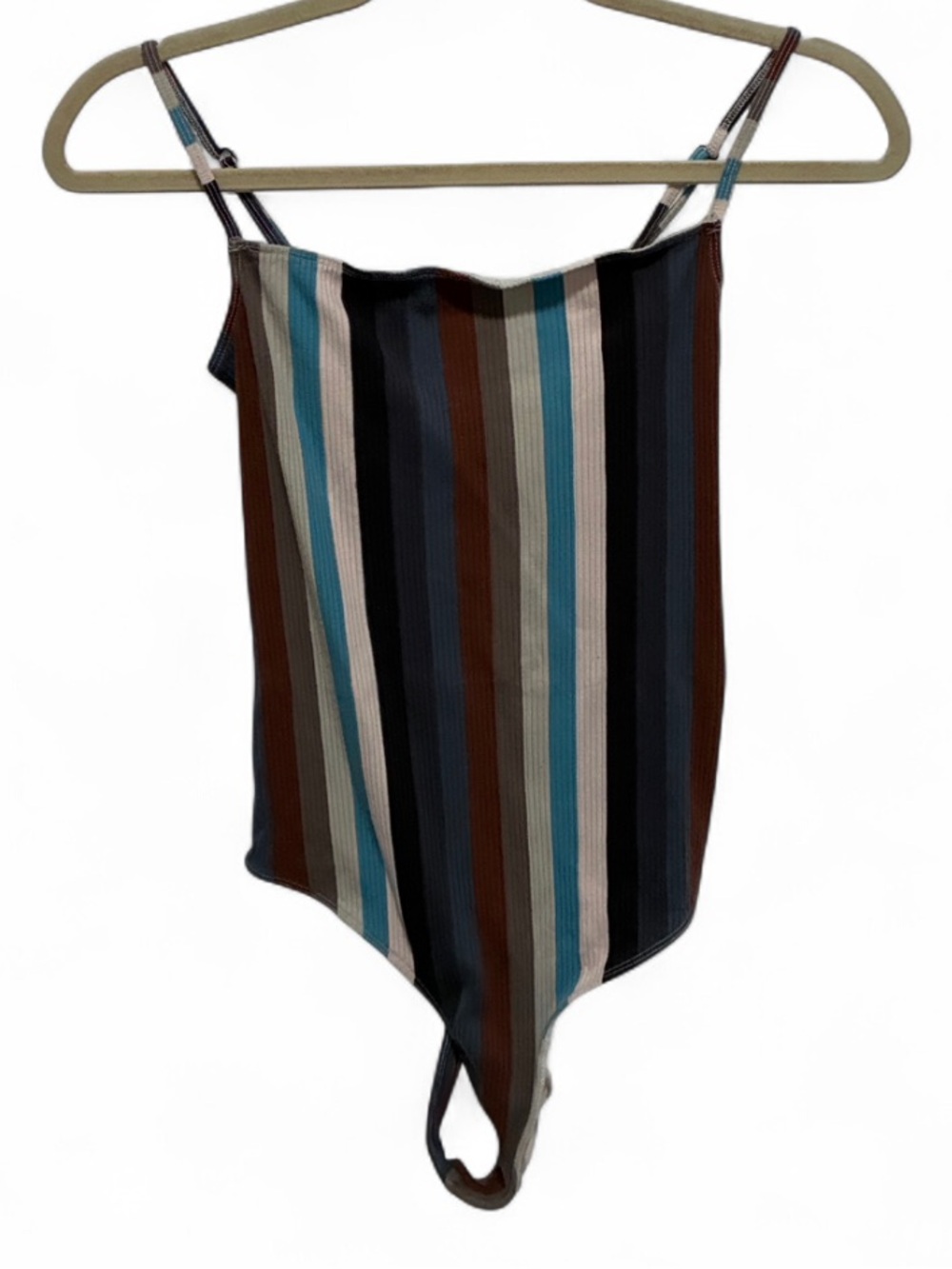 Striped Multi-Color Spaghetti Strap Bodysuit